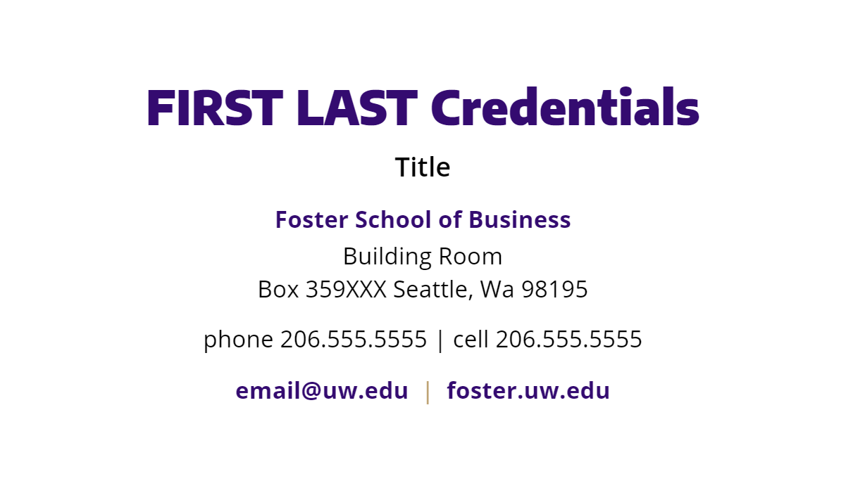 Foster Business Cards